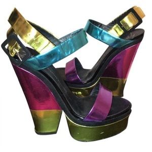 Giuseppe Zanotti Metallic Wedge Sandles